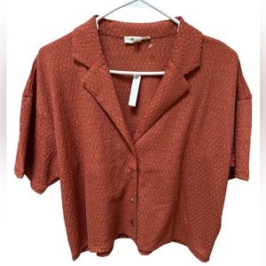 Madewell Knit Textured Button-Front Shirt  size M